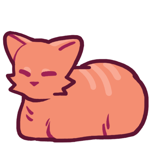 An orange cat with closed eyes loafing